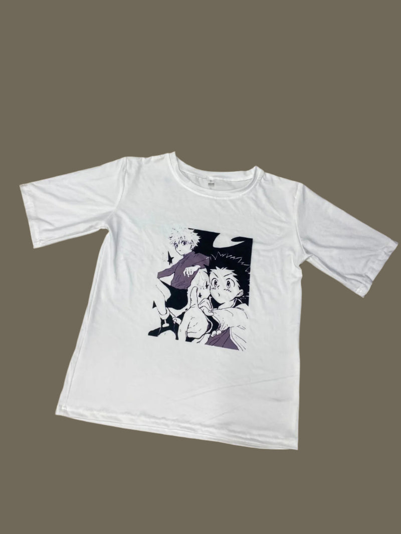 Anime Tshirt Men summer new White Casual short sleeve T Shirt Unisex streetwear   T90463 - TUZZUT Qatar Online Shopping