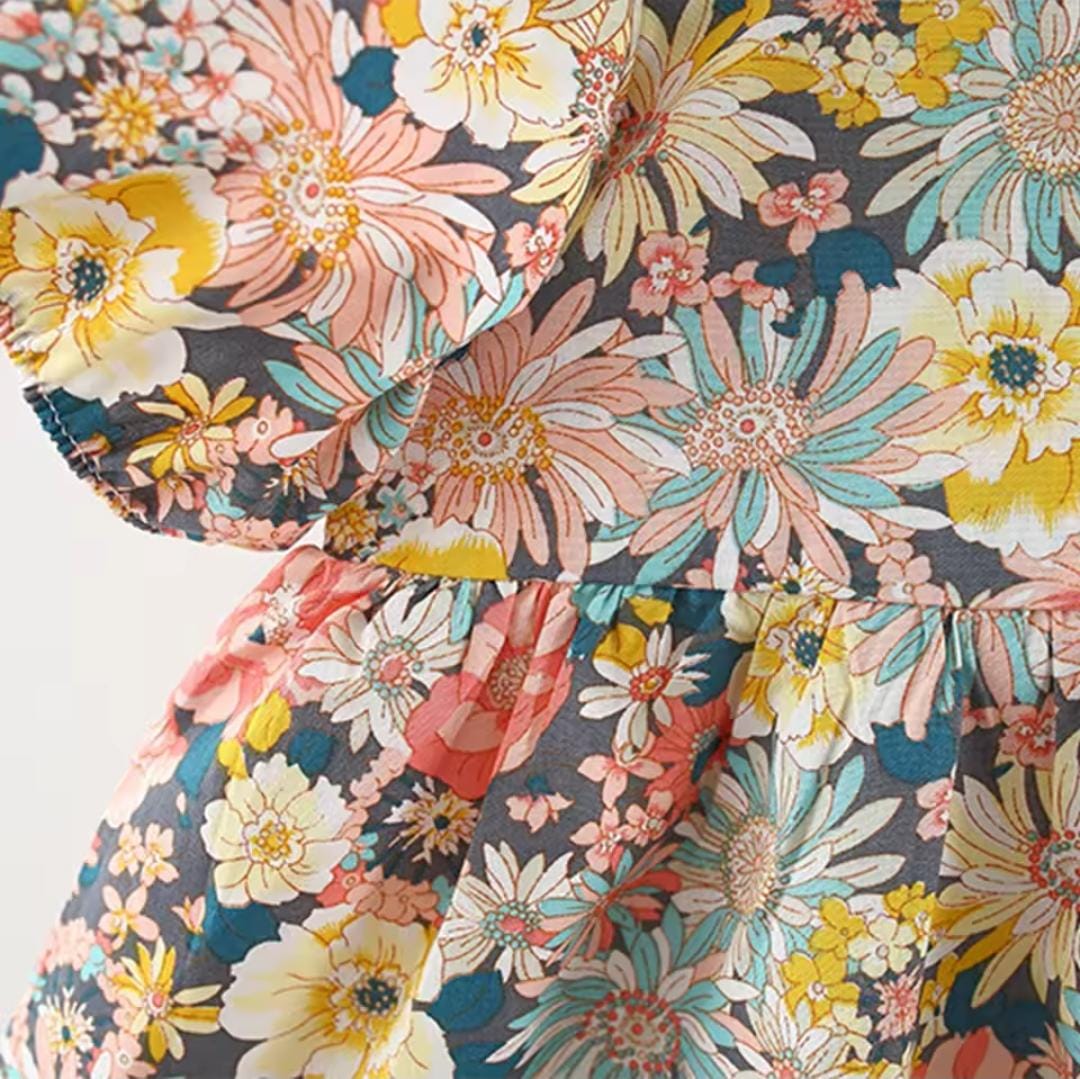 Girls' Summer Irregular Flower Backless Stylish Dress X1921280 Girls' Summer Irregular Flower Backless Stylish Dress X1921280