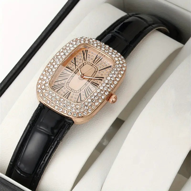 high quality fashion luxury Full diamond Oval Ladies belt Quartz Watch Student girls dress Clock Roman vintage  S4616705 - Tuzzut.com Qatar Online Shopping