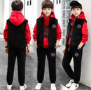 Boys Tracksuit Autumn Toddler Teenager Clothes Warm Velvet Jacket+Sweater+Pants Kids   497731 - TUZZUT Qatar Online Shopping
