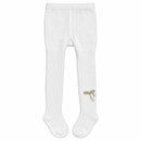 Girls’ White Cable-Knit Footed Tights with Bow Detail 1710724 - 2–4 Years