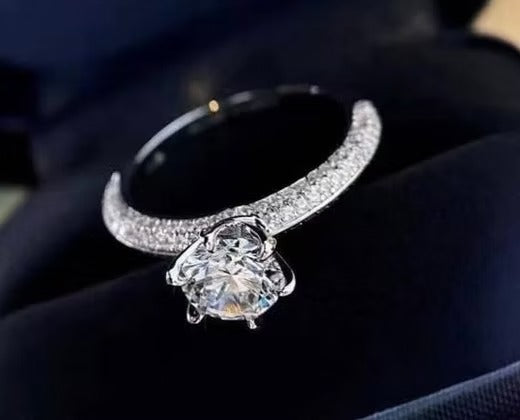 Fashion Luxury Round Cut Cubic Zirconia Bridal Wedding Ring DR8252 - TUZZUT Qatar Online Shopping