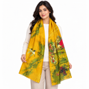 Women’s Golden Yellow Landscape-Print Scarf S4457346– Length 180 cm