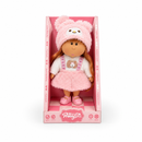24cm Kids Cute Pink Fluffy Bunny Outfit Doll with Pink Shoes – 3 Years+