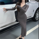 Women's Long Sleeve Bodycon Dress 387958 - TUZZUT Qatar Online Shopping