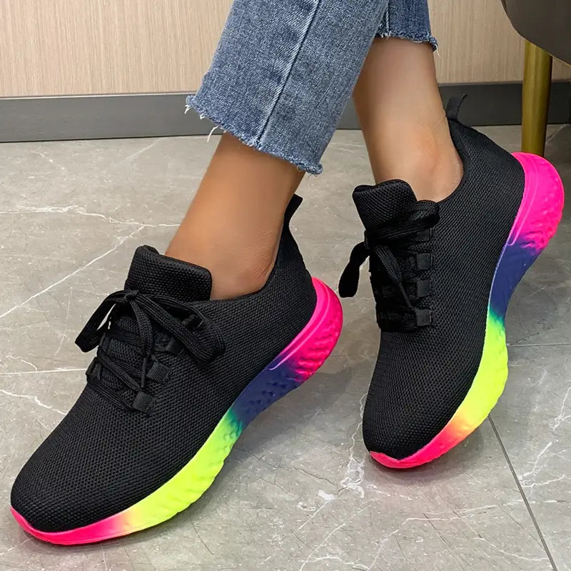Rainbow Sole Sports Shoes Women 014704023 - TUZZUT Qatar Online Shopping