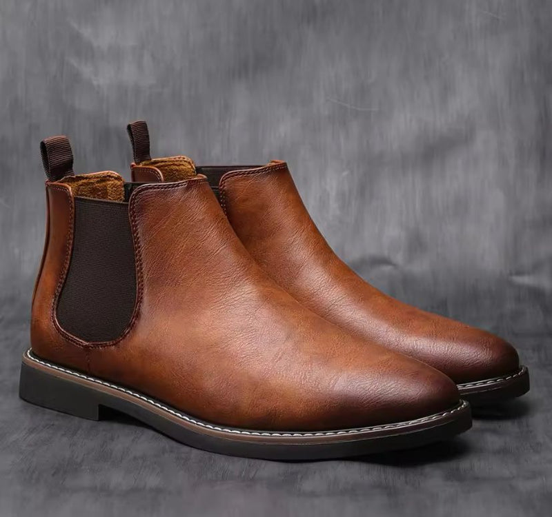 Designer Men Chelsea Boots Luxury Men's High Quality Leather Shoes 210542 (42)