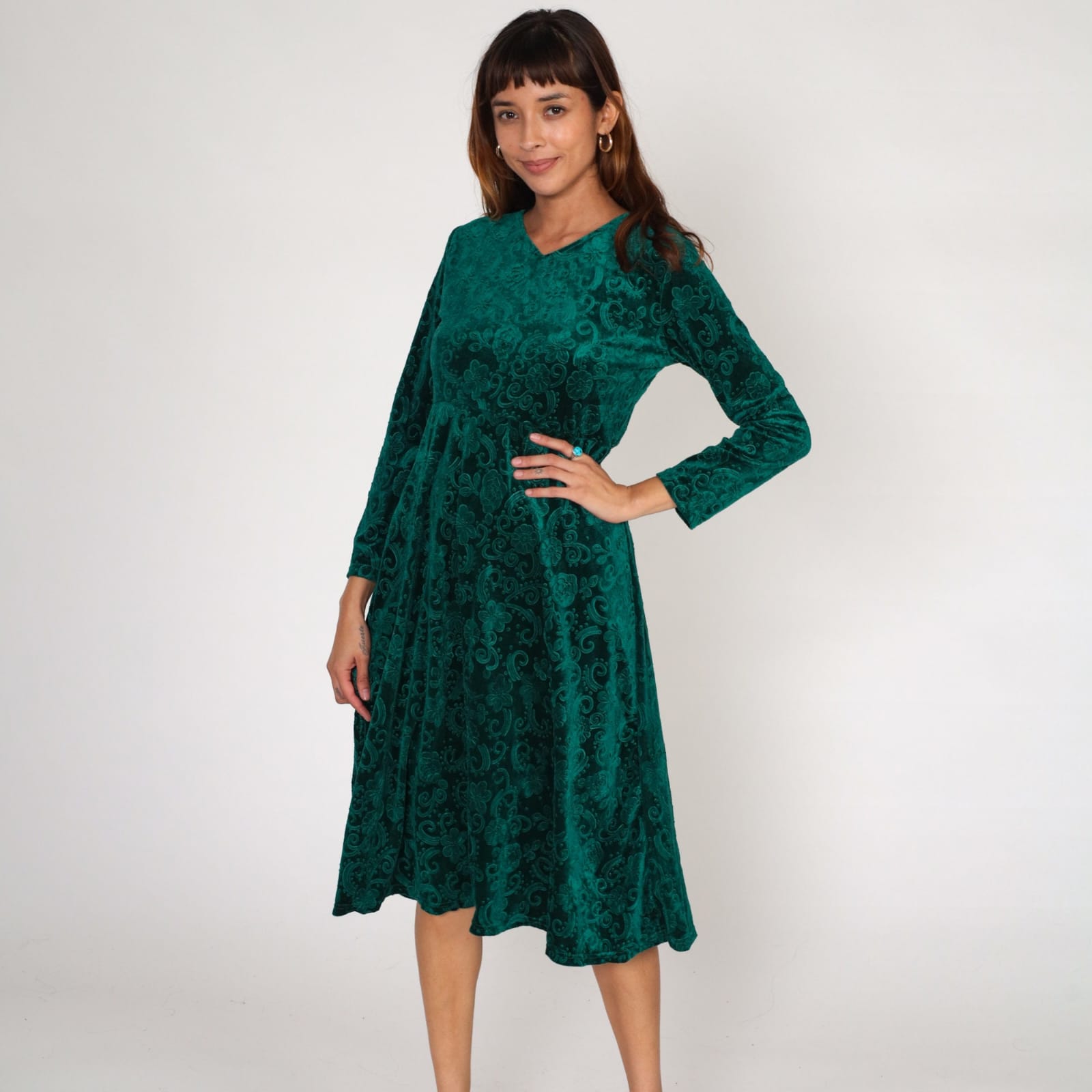 Floral Velvet Dress Floral Mini Emerald Green Grunge Dress V Neck Party Dress Long Sleeve High Waist Minidress Vintage S147220 Floral Velvet Dress Floral Mini Emerald Green Grunge Dress V Neck Party Dress Long Sleeve High Waist Minidress Vintage S147220