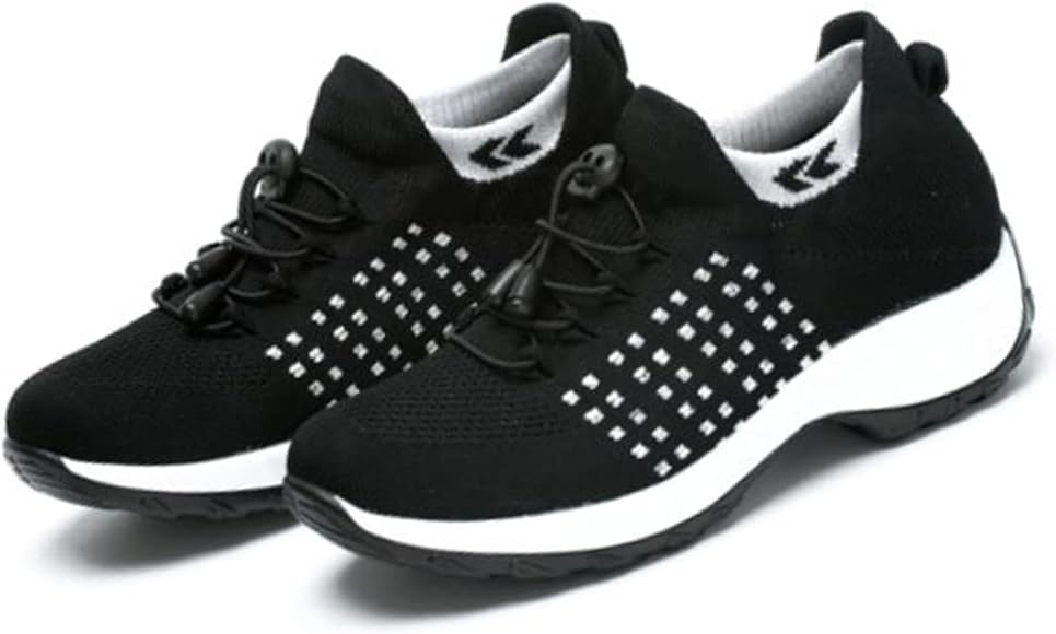 Ladies Running Shoes Slip On Trainers Thick Bottom Air Cushioned Comfortable Walking Shoes with Breathable Mesh Sneakers B107622 Ladies Running Shoes Slip On Trainers Thick Bottom Air Cushioned Comfortable Walking Shoes with Breathable Mesh Sneakers B107622