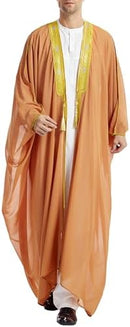 Arabian Men's Long Sleeve Garter Gold Bead Chiffon Outer Cloak    B262735 - TUZZUT Qatar Online Shopping