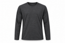 Size-M Men's Plain Dark Charcoal Grey Long Sleeve Crew Neck T-Shirt 1939