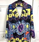 Womens Two Button Light Weight Long Jacket Modern Vintage Boho Print 2XL 005630899 - Tuzzut.com Qatar Online Shopping