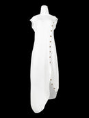 Loose Sleeveless Solid Color Split-side Shawl Collar Maxi Dresses 148613 - TUZZUT Qatar Online Shopping