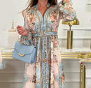Women's Elegant Retro Printed Long Sleeve Dress   1688509 - TUZZUT Qatar Online Shopping