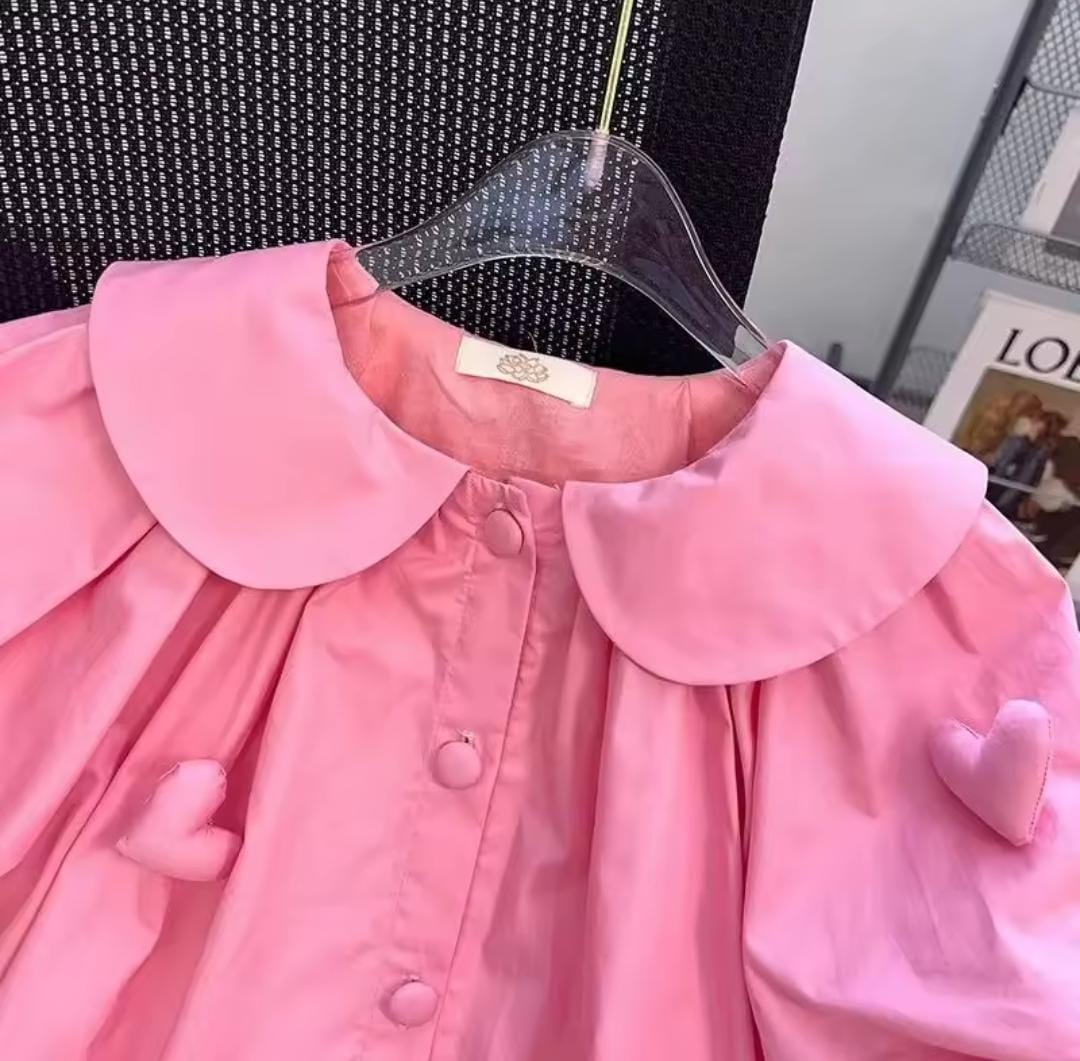 Girls Heart Decoration Puff Sleeve Princess Dress 1658014 Girls Heart Decoration Puff Sleeve Princess Dress 1658014