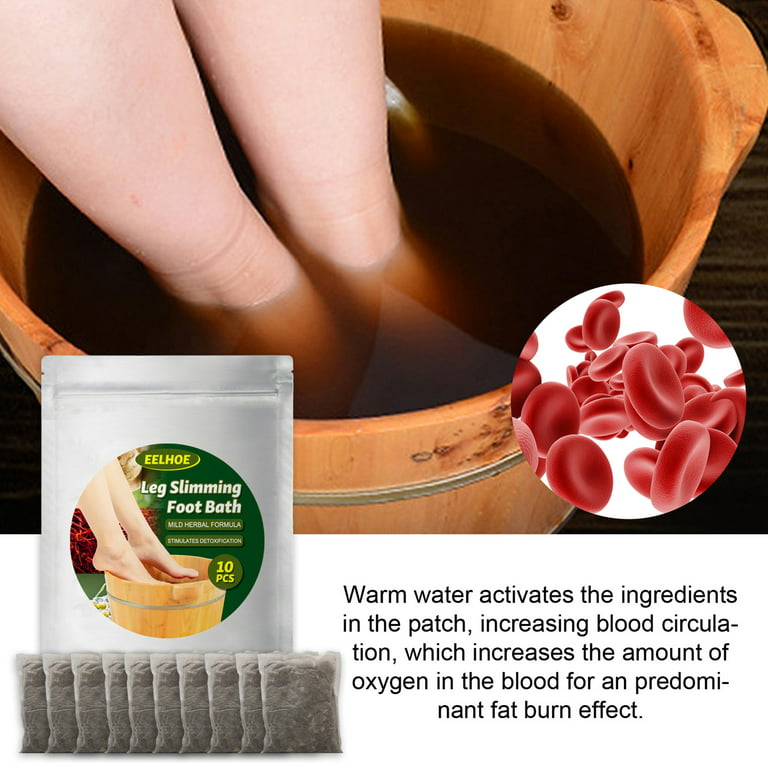 EELHOE 30 Pcs Leg Slimming Foot Bath Bags Mild Herbal Formula Increase Blood Circulation Stimulate Detoxification Reduce Leg Edema EELHOE 30 Pcs Leg Slimming Foot Bath Bags Mild Herbal Formula Increase Blood Circulation Stimulate Detoxification Reduce Leg Edema