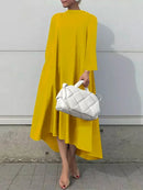 Casual Long Sleeves High-Low Solid Color Maxi Dresses 110617 - TUZZUT Qatar Online Shopping