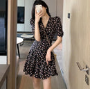 Chiffon V-Neck Small Mini Skirt Women Dress    532831 - TUZZUT Qatar Online Shopping