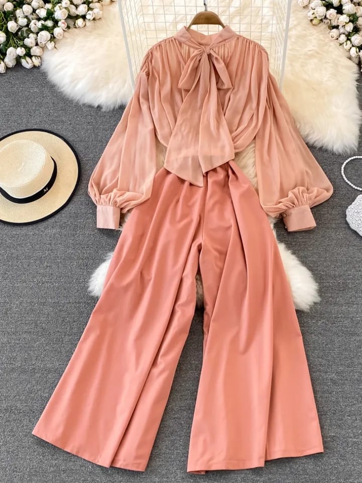 Spring Rompers Women Casual Loose Long Sleeve Jumpsuits Female Elegant Wide Leg Overalls S4535389
