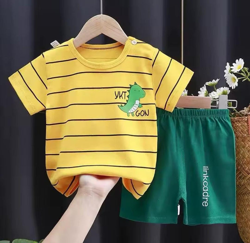 Kid's Tshirt +Shorts Cartoon Print Short Sleeve     929229 - TUZZUT Qatar Online Shopping