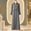 Slate Grey Long Button-Front Coat MC-A9