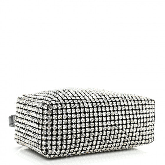 Mesh Crystal Rhinestone Mini Heiress Pouch Black Silver S4535508 Mesh Crystal Rhinestone Mini Heiress Pouch Black Silver S4535508