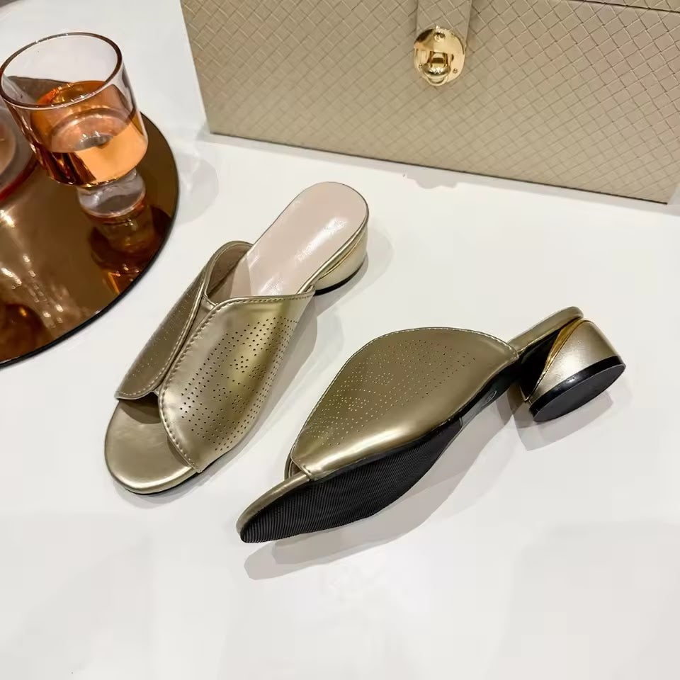 Gold Soft Leather Heeled Sandals 47605 Gold Soft Leather Heeled Sandals 47605