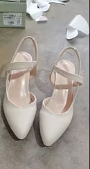 Leather Sandals Women Summer New Style Thick Heels Women's Shoes B74606   (38) - TUZZUT Qatar Online Shopping