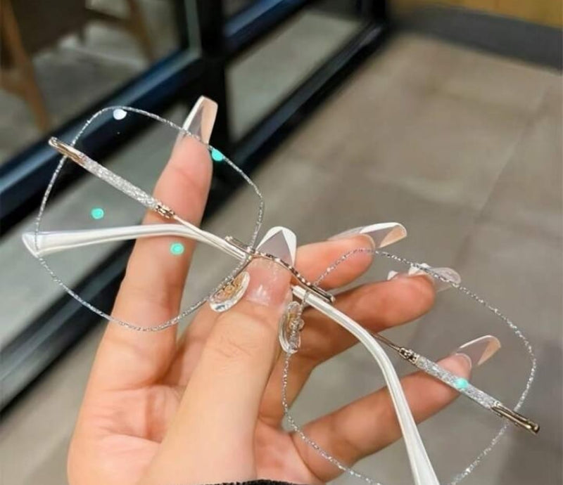 Silver Galaxy Style Frameless Reading Glasses +1.00 RG09 - TUZZUT Qatar Online Shopping