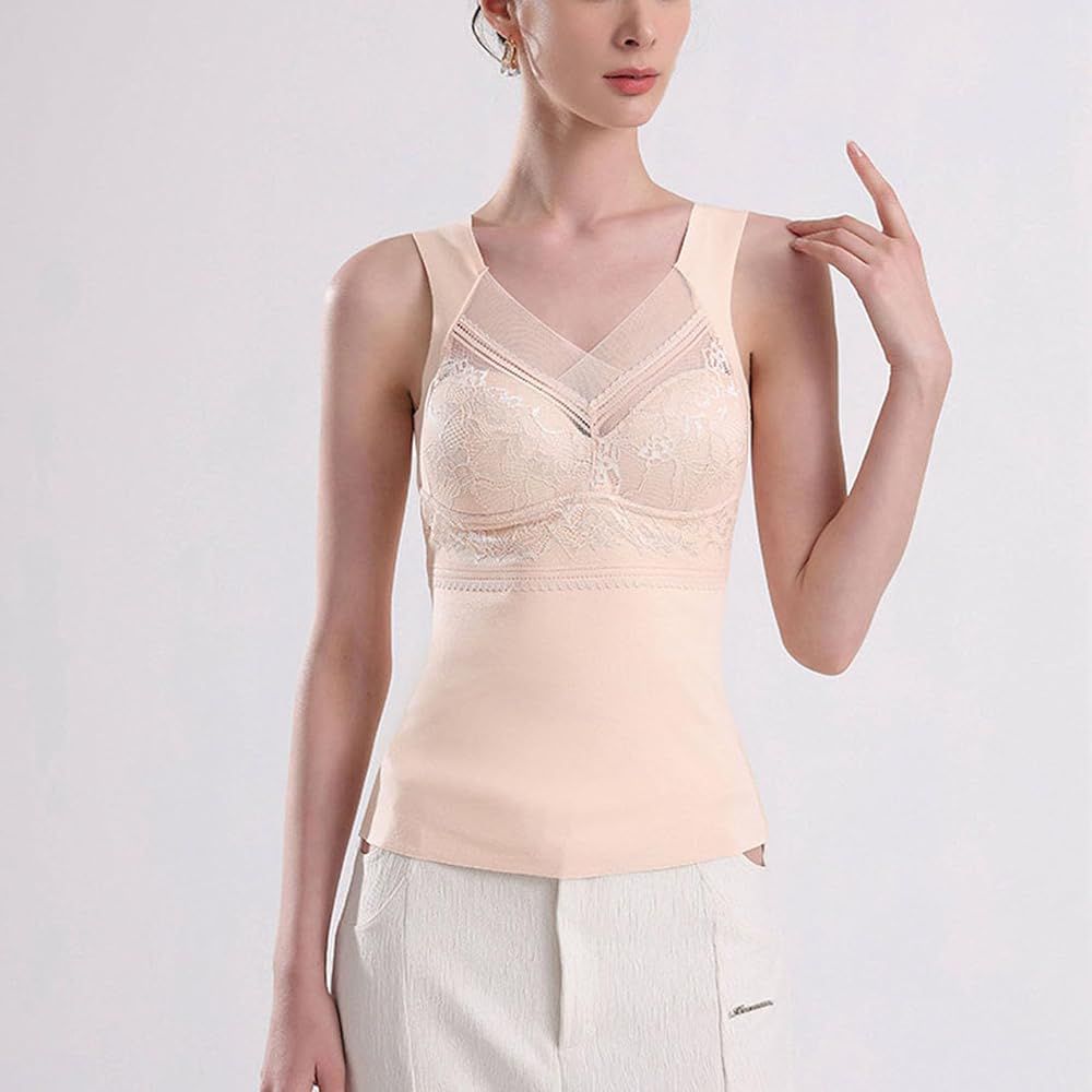 Thermal Underwear with Built in Bra Women Sleeveless Undershirt Cold Weather Thermal Tank Top Warm Lace Base Layer B184883 Thermal Underwear with Built in Bra Women Sleeveless Undershirt Cold Weather Thermal Tank Top Warm Lace Base Layer B184883