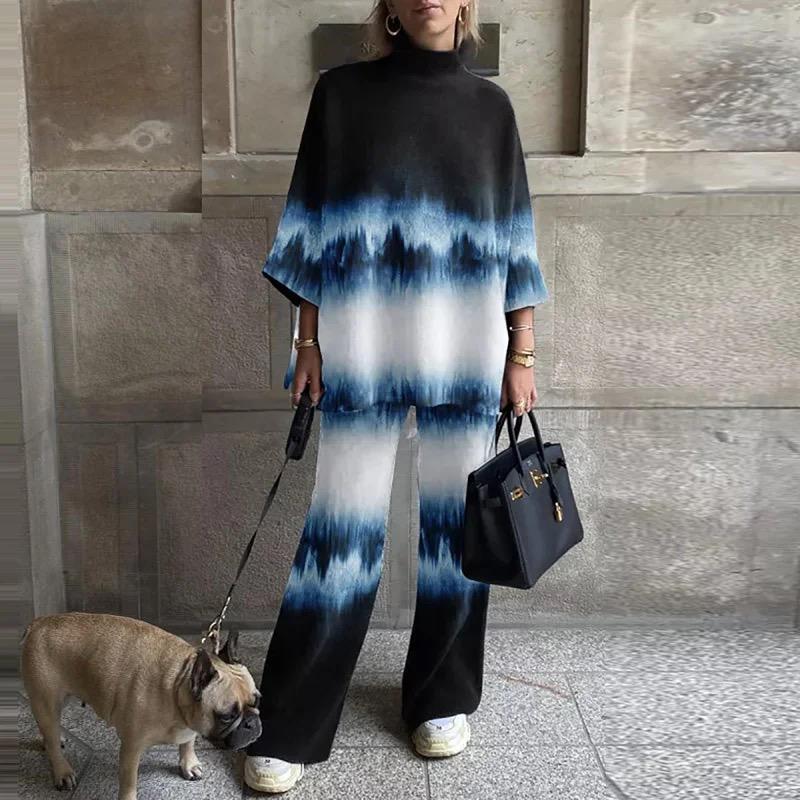 New Casual Printing Loose Half High Collar Sportswear Women Set L-XL 070187097 New Casual Printing Loose Half High Collar Sportswear Women Set L-XL 070187097