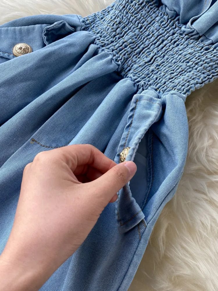 Stylish Womens Blue Belted Jumpsuit 55478 - TUZZUT Qatar Online Shopping