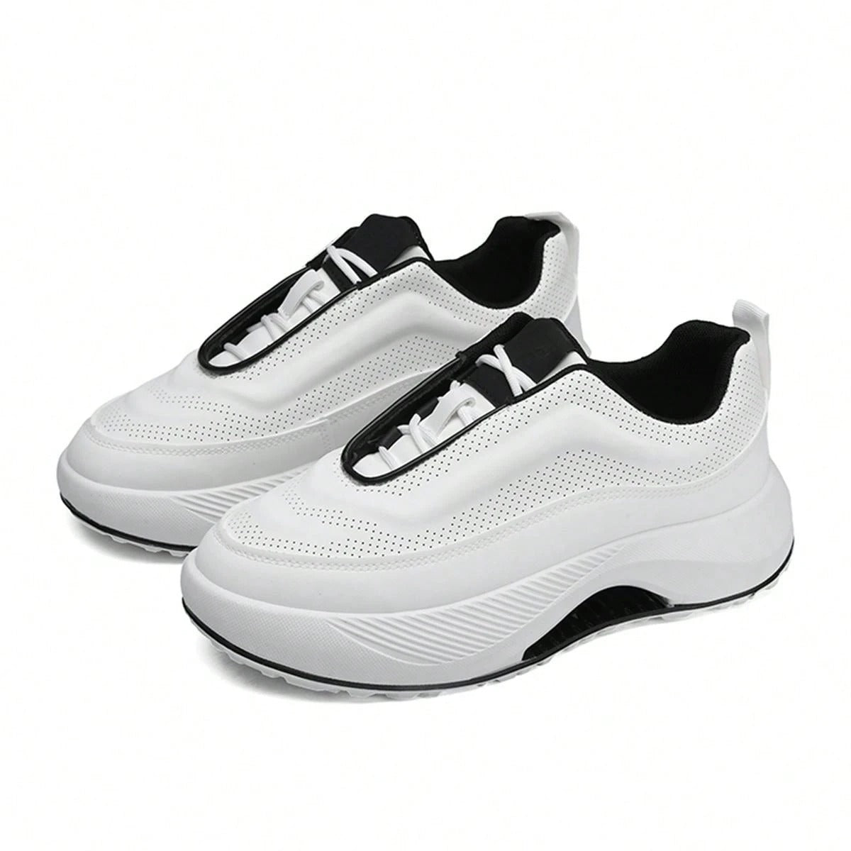 Thick Soled Height Boosting Athletic White Shoes 686 Thick Soled Height Boosting Athletic White Shoes 686
