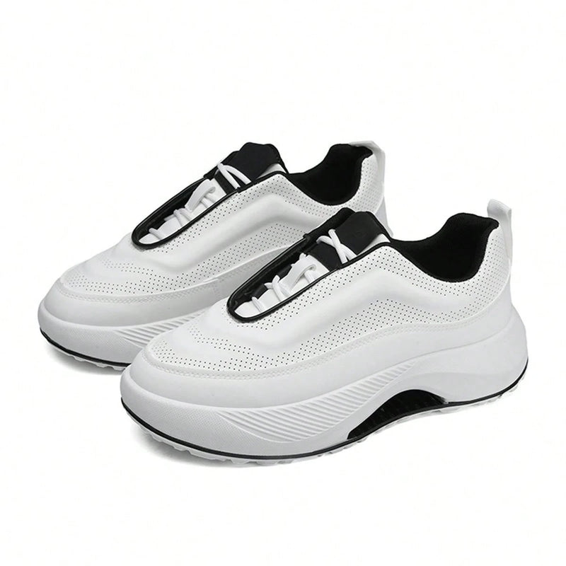 Thick Soled Height Boosting Athletic White Shoes 686 - TUZZUT Qatar Online Shopping