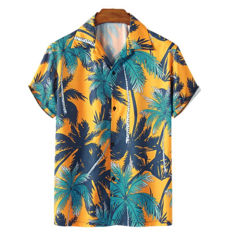 Summer Men's Hawaiian Floral Social Casual 3D Printed Short Sleeve Shirt Beach Island Vacation Luxury Stylish Pattern Clothing S4095398 - Tuzzut.com Qatar Online Shopping
