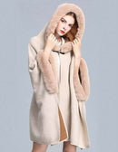 Women's Luxury Batwing Sleeve Faux Fur Hooded Cloak Poncho Sweater Cape 57459 - TUZZUT Qatar Online Shopping