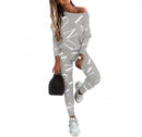 Women's Letters Printed Long-sleeved Trousers Casual Suit 108743 L - TUZZUT Qatar Online Shopping