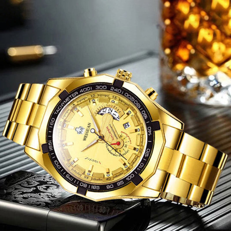 Quartz Watch Date Display Luminous Male Anti Scratch Round Dial Watch for Business W7924391 - Tuzzut.com Qatar Online Shopping