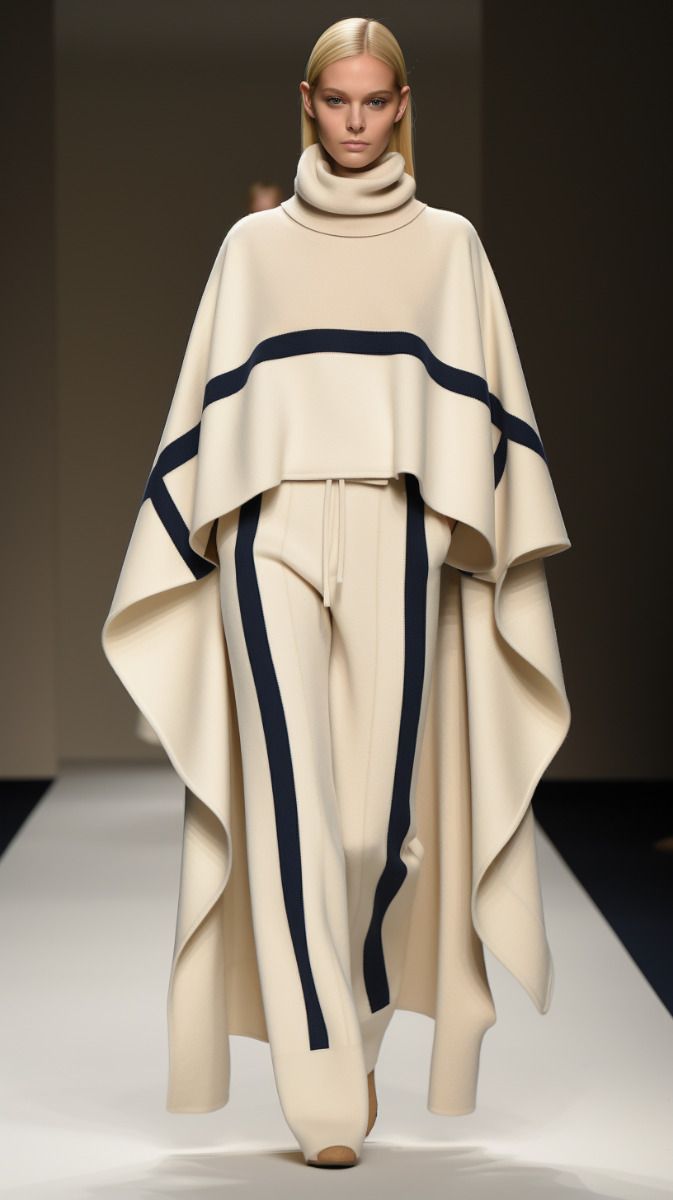 Turtle Neck Cloak Top With Pant 178805 - TUZZUT Qatar Online Shopping