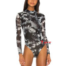 Milk Pattern Sexy Fashion Nightclub Stretch Mesh Women's Jumpsuit M S3345125 - Tuzzut.com Qatar Online Shopping