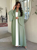 Women Muslim Dress Abaya Long Cardigan Dress  503497 L - TUZZUT Qatar Online Shopping