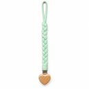 Mint Braided Baby Souvenir Strap with Wooden Heart Clip 1557607
