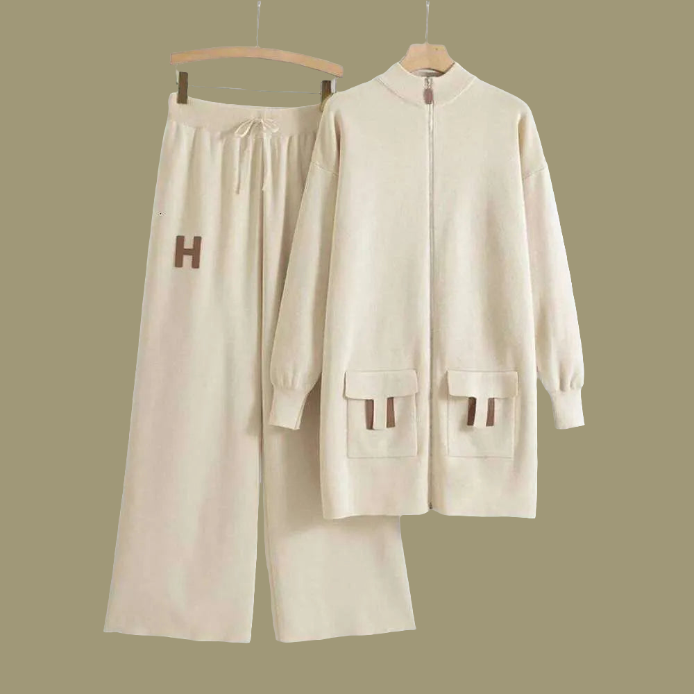 Designer Leisure High Quality European and American style suit zipper loose knit sweater 474267
