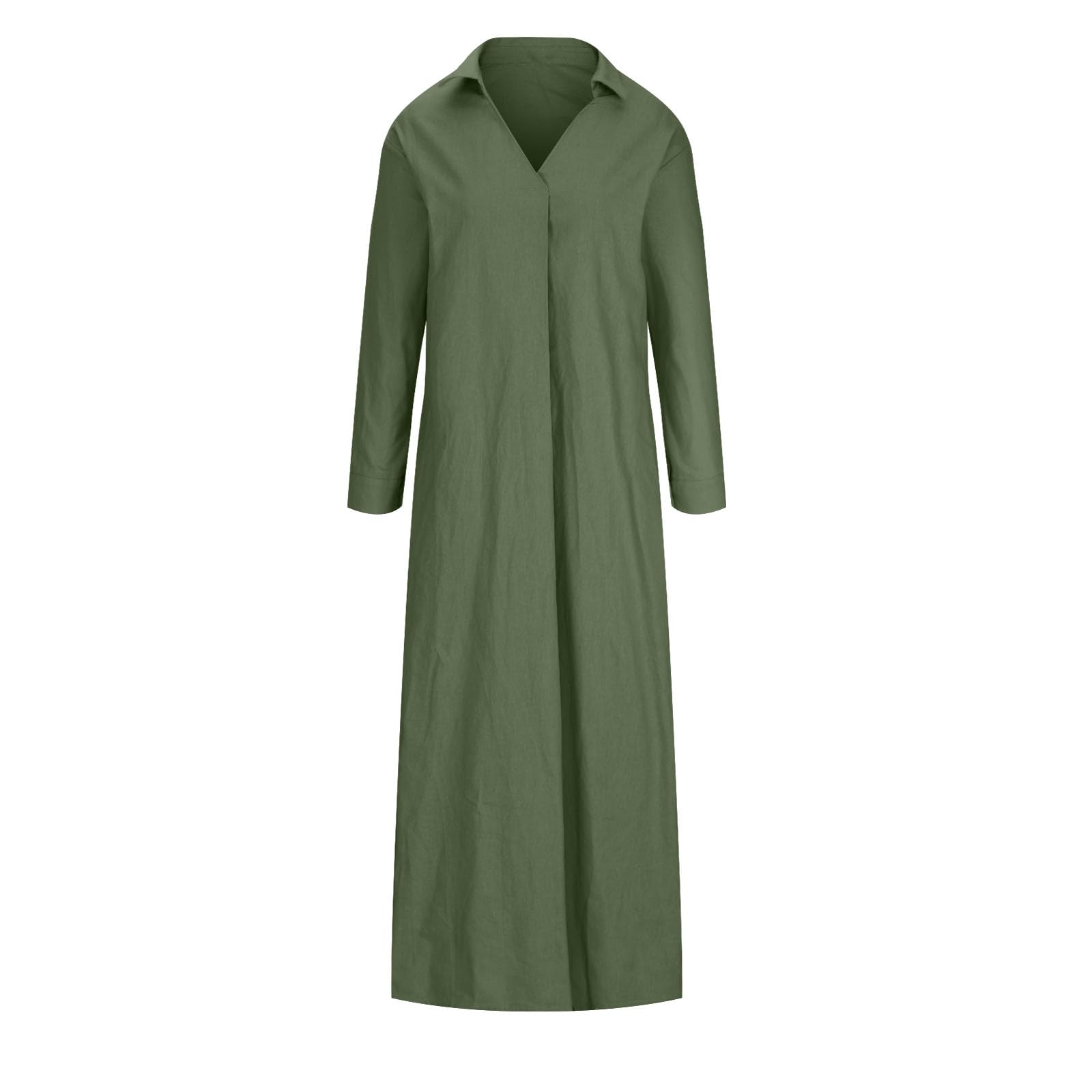 Dresses for Women V Neck Shirt Dress Casual Loose Long Sleeve Lapel Collar Summer Beach Maxi Dresses B113585 Dresses for Women V Neck Shirt Dress Casual Loose Long Sleeve Lapel Collar Summer Beach Maxi Dresses B113585