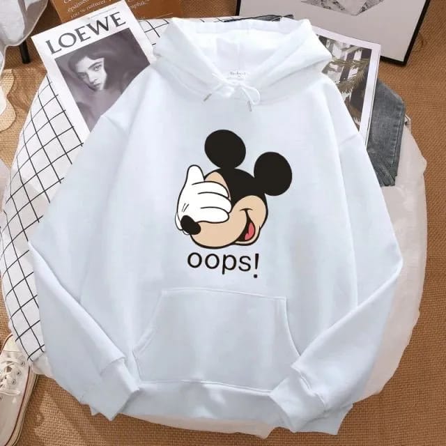 Oops Printed Fleece Full Sleeves Pull Over Hoodie TZ7045 - TUZZUT Qatar Online Shopping