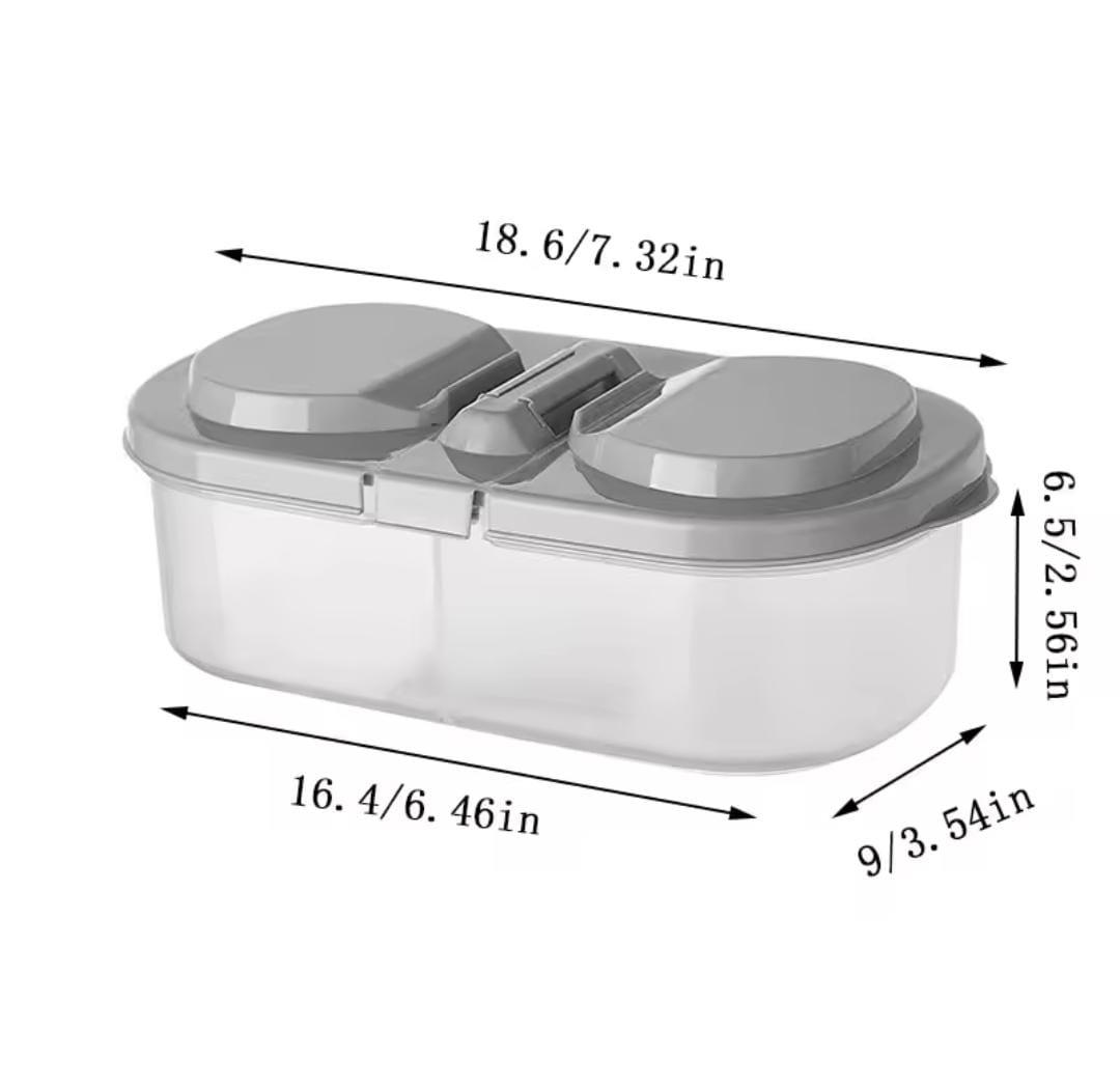 Double Compartment Food Storage Jar with Lid Multifunctional Container 1506532 Double Compartment Food Storage Jar with Lid Multifunctional Container 1506532