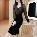 Bridal Sheer Velvet Blended Fabrics Long Sleeves Medium Lace XL S4819748 - Tuzzut.com Qatar Online Shopping