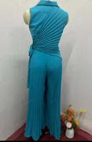 Women's Fashion Wide Leg Jumpsuit Pants New Collar Multi-Pleated Solid Color Female Outwear Summer   S73098 - TUZZUT Qatar Online Shopping