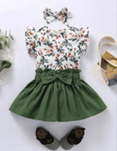 Baby Girl Outfits Romper Bodysuit + Skirt + Headband 3pcs Set   1033148 - TUZZUT Qatar Online Shopping