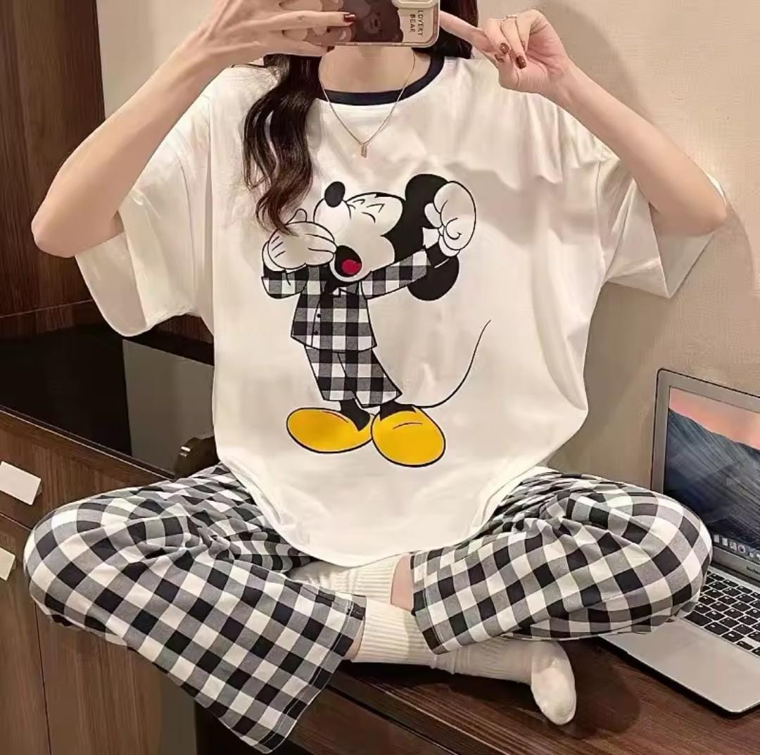 Women's Pajama Thin Round Neck Short Sleeved+long Pants 1562436 Women's Pajama Thin Round Neck Short Sleeved+long Pants 1562436